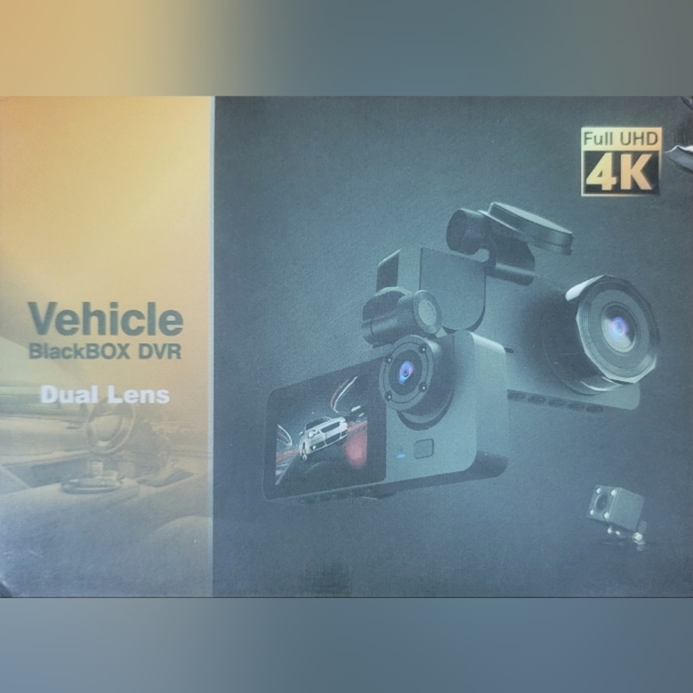 4K Dual-Lens Dash Cam - Black